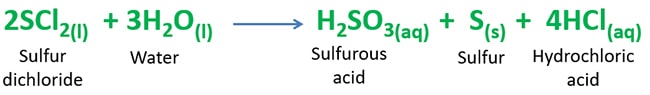 sulfur dichloride and water - SCl2 + water reaction